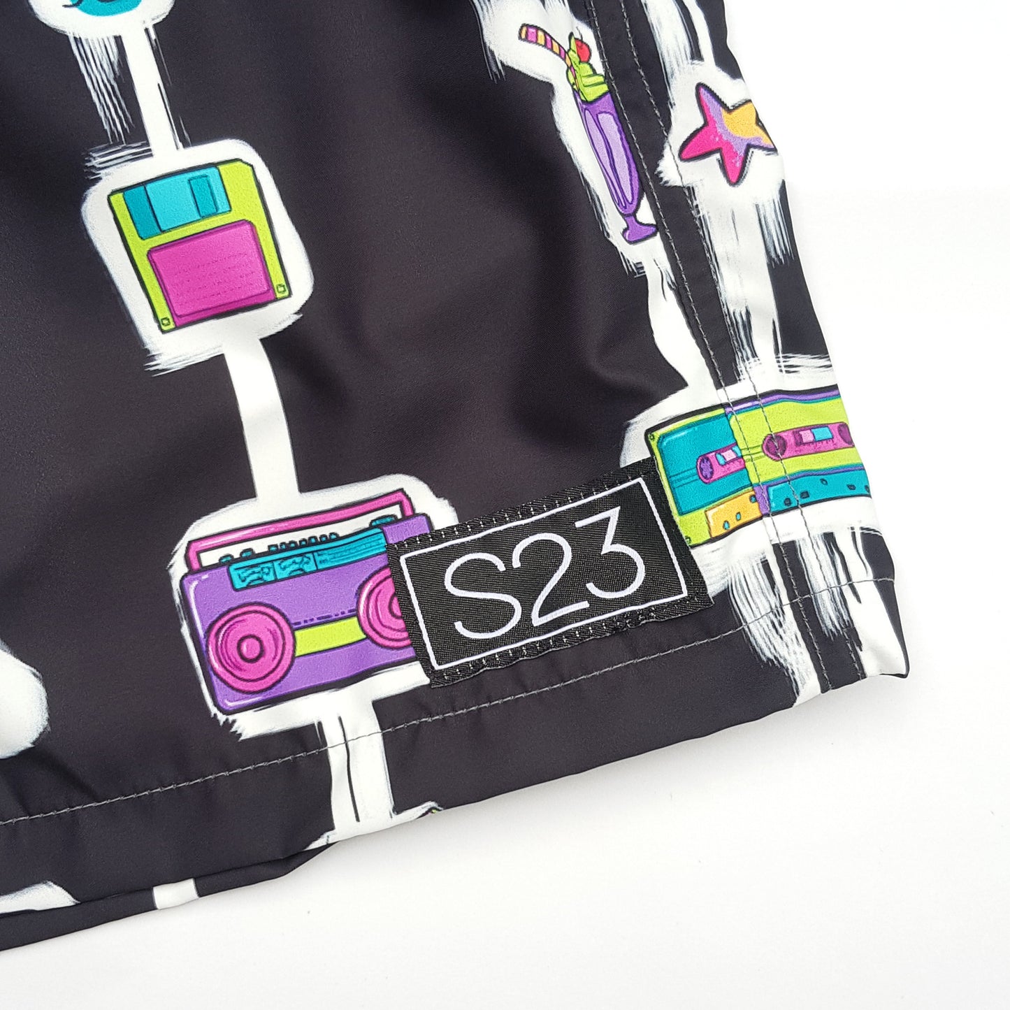 BLACK RETRO SWIMTRUNK